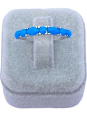 UltraMint 925 Ayar Gümüş Turkuaz Taşlı Kadın Yüzük Sevgililer Günü Hediyesi