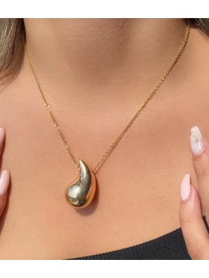 Linda Shop Altın Renk Çelik Bottega Kolye