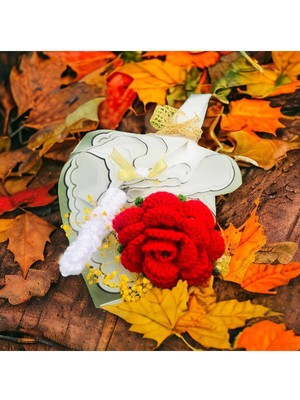 UltraMint El Örgüsü Kırmızı Renk Solmayan Gül, Sevgi Dolu Hediye, Tekli