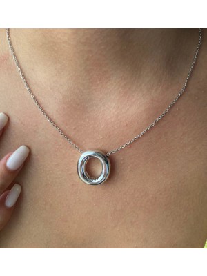 Linda Shop Gümüş Renk O Harf Çelik Balon Kolye