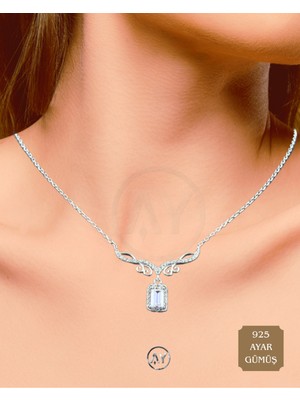 UltraMint 925 Ayar Gümüş Baget Kolye, Zarif ve Şık Tasarım, Garanti Belgeli