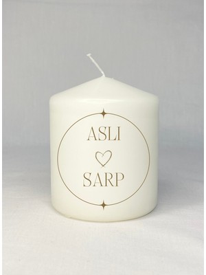 UltraMint Isime Özel Kalpli Sevgililer Günü Süs Mumü, Romantik Hediye