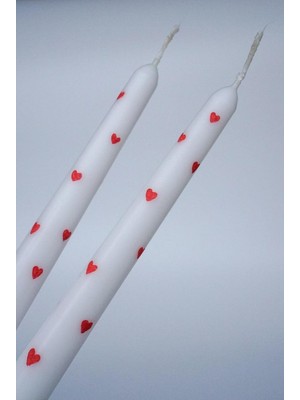 UltraMint Kalp Desenli 2li Mum Seti, Romantik ve Şık Dekorasyon Hediye