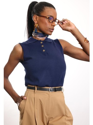 5in1Canpolat Lacivert Polo Yaka Kolsuz Triko 4760