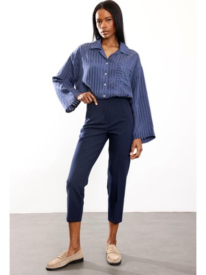 5in1Canpolat Lacivert Flatolu Pantolon 5113