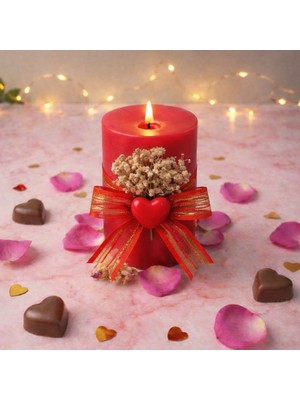 UltraMint Kırmızı Mum, Dudak Figürlü, Romantik ve Şık Evlilik ve Sevgililer Günü Hediye