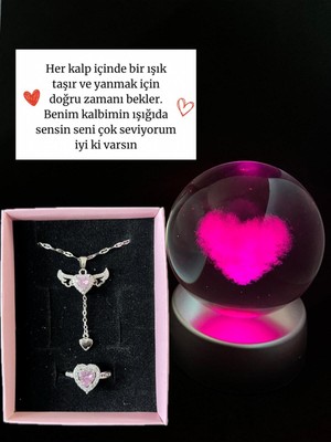 UltraMint Aşk Küresi 2'li Set Işıklı Kar Küresi Sevgililer Günü Hediye