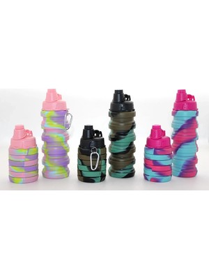 Eco Port Katlanabilir Portatif Silikon Su Şişesi 500 ml ALK3141