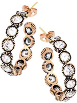 UltraMint Parlak Yarı Tamtur Altın Küpe, Zarif ve Şık Tasarım