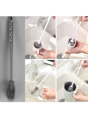 Najmaddin Uzun Saplı Silikon Biberon ve Kavanoz Yıkama Fırçası