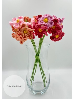 UltraMint Renkli El Örgüsü Çiçek Dalı 8'li Set, Sevgililer Günü ve Hediyelik