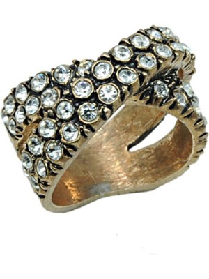 UltraMint Parlak Elmas Montür Çarpı Yüzük, Zarif ve Şık Takı Hediye Seçeneği