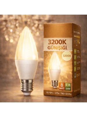 Kialed Ampul 8W E14 – 3200K Günışığı Fl