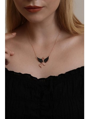 UltraMint 925 Ayar Gümüş Anka Kuşu Kadın Kolye, Şık ve Zarif Takı