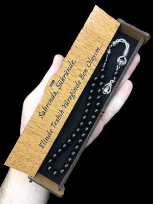 UltraMint Sevgililer Gününe Özel Ahşap Kutulu Oltu Tesbih Hediye