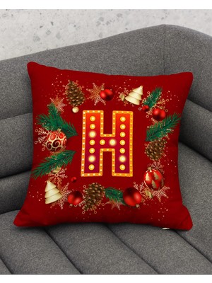 UltraMint Sevgililer Günü Temalı Çiçekli Siyah Beyaz Harfli Kırlent Kılıfı