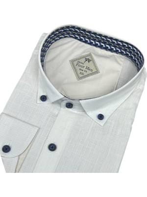 Eren Style Slim Fit Pamuklu Uzun Kollu Cepsiz Spor Gömlek (Slim Fit Kalıp)