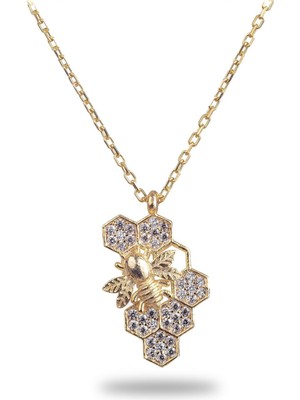 UltraMint 925 Ayar Gümüş Bal Arı Kolye, Zarif ve Şık Takı