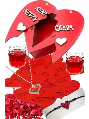 UltraMint Romantik Sevgililer Günü Hediye Seti Ahşap Kutuda Kutlama ve Sevgi Için