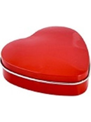 UltraMint Kırmızı Kalp Metal Kutu, Mum ve Dekorasyon Aksesuarı