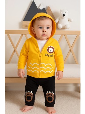 Beruflic Aslan Desenli 3'lü Erkek Bebek Takımı