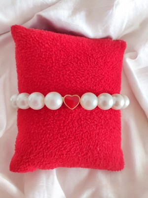 UltraMint Sevgililer Günü Için Kalp Uçlu Inci Şık Bileklik Takı