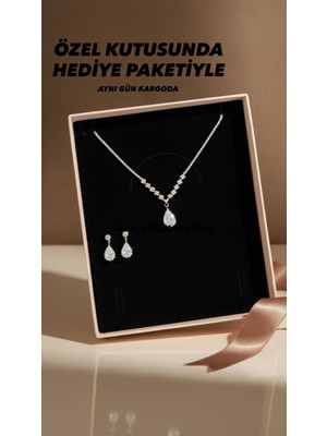 UltraMint Şık Gümüş Kaplama Takı Seti, Sevgililer Günü ve Özel Günler Için