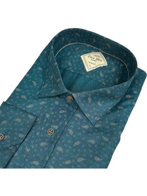 Eren Style Slim Fit Pamuklu Uzun Kollu Cepsiz Spor Gömlek (Slim Fit Kalıp)