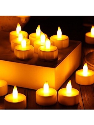 UltraMint Işıklı Alevsiz LED Mum Seti, 6'lı, Pilli, Romantik Akşamlar Için