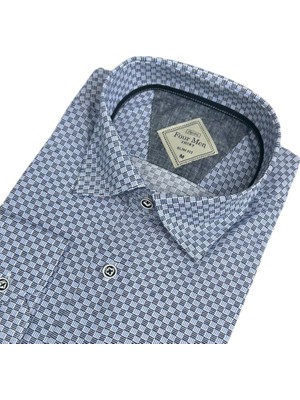 Eren Style Pamuklu Uzun Kollu Cepsiz Spor Gömlek (Slim Fit Kalıp)