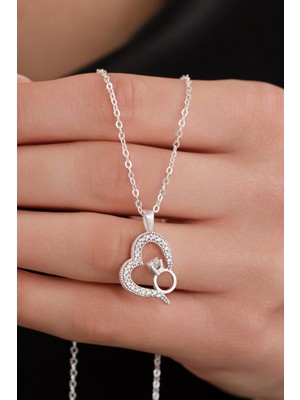 UltraMint Sevgililer Günü Kalp Kolye, 925 Ayar Gümüş, Hediye Paketli