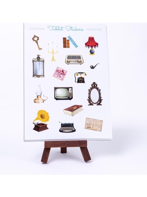 Delixa Renkli Şekilli Tablet Sticker Seti, , A5 2 Sayfa