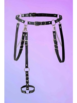 Halka ve Zincir Detaylı Şık Deri Kemer - APFT809