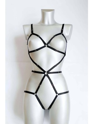 Vücudu Seksi Gösteren Lastik Harness - APFT371