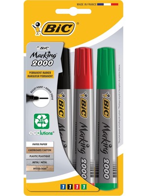 Delixa Intensity Marker 2000 Yuvarlak Uçlu Permanent Markör 4'lü Blister, 4 Farklı Renk, 1.7 mm Uç