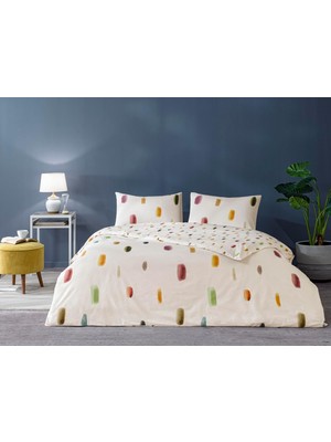 Delixa Jullian Düz Pamuk Nevresim Takımı, Krem, Çift Kişilik