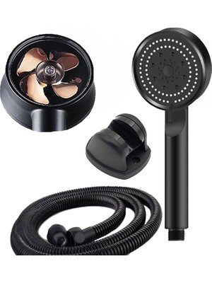 Delixa Turbo Pervaneli 5 Fonksiyonlu Duş Başlığı Duş Hortumu 150 cm ve Mafsal Set