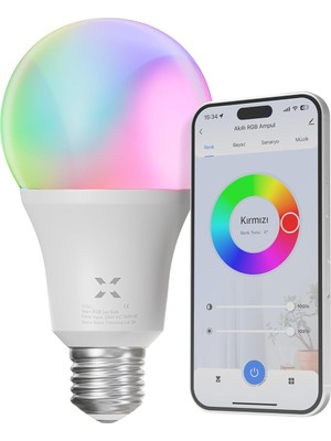 Delixa Xenon Akıllı Wi-Fi LED Akıllı Rgb Ampul Mobil Uygulama Denetimli Google Home ve Alexa Uyumlu Çok Ren