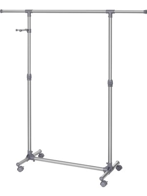 Delixa Elbise Askısı, Tekerlekli Elbise Standı, Paslanmaz Çelik Kaplamalı Borular, Uzatılabilir Elbise Askı
