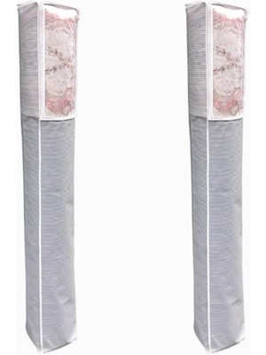 Delixa 2 Adet - Pencereli Halı Hurcu - Çizgili Model Halı Saklama & Organizeri - 4 M2