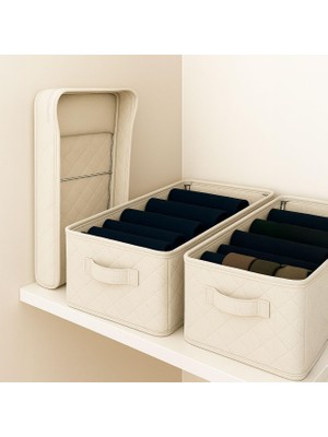 Delixa Raf Düzenleyici, Katlanabilir Kıyafet Organizeri, Çelik Destekli Tela Kumaş Çok Amaçlı Saklama , Dol