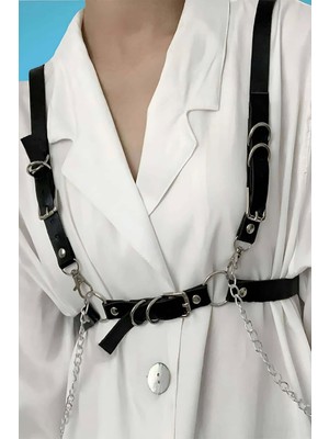 Zincir ve Halka Detaylı Elbise Üzeri Kemer - APFT810