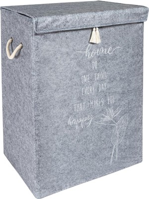 Delixa Çamaşır Sepeti Kirli Çamaşır Torbası Çamaşır Sepet Keçe Kapaklı Çok Amaçlı Sepet Oyuncak Saklama Sep