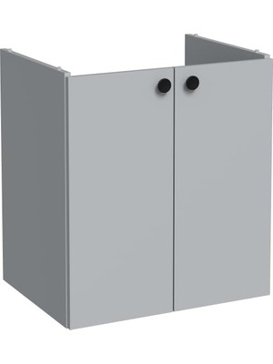 Delixa Vitra Shift T20 81003 Kapaklı Lavabo Dolabı, Kül Gri, 60 cm