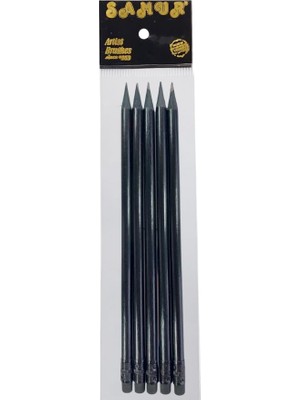 Delixa Samur Siyah Lata Yuvarlak Silgili Kurşun Kalem Seti, 5 Adet