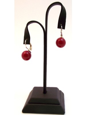 UltraMint Kırmızı Mercan ve Mayorka Inci Detaylı Gümüş Küpe, Zarif ve Şık Takı