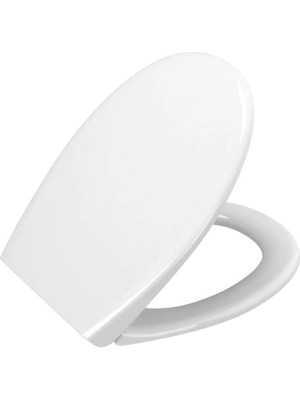 Delixa Vitra S20 Round Klozet Kapağı 109-003-909, Yavaş Kapanır, Kolay Sök-Tak, Oval, Beyaz, Alttan Sıkmalı