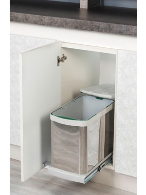 Pratik ve Şık Raylı Dolap Içi Paslanmaz Çöp Kovası 24L