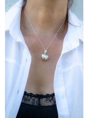 UltraMint Kalp Kapaklı 925 Ayar Gümüş Kadın Kolye, Resim ve Fotoğraf Için Şık Takı