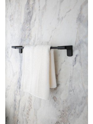 Delixa Alper Banyo F1 Model Paslanmaz Siyah Uzun Havluluk, Havlu Askısı 40 cm 5 Yıl Garanti